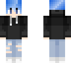 guy with blue hair and black hoodie