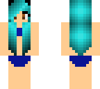 blue hair bikini