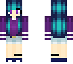 blue haired tomboy