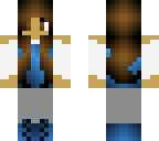 brown haired girl with medieval blue outfit