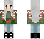christmas skin with white hair and candy canes