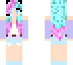 blue and pink haired minecrafter
