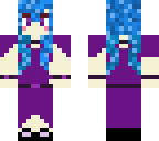 blue hair purple dress