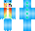 dinosaur girl with rainbow hair