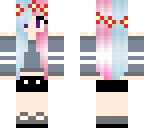 half pink half blue hair girl