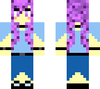 purple hair blue outfit girl