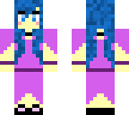 blue hair purple dress