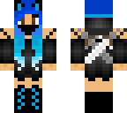 ninja cat girl with ombre hair fdark to light