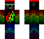 rainbow ninja with fire logo