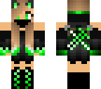 ninja wolf girl- green
