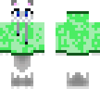 white wolf with green jumper
