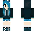 blue haired hoodie girl