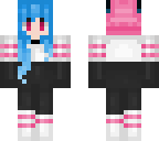 cute pink fox with blue hair girl edit