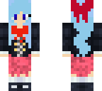 blue haired school girl