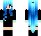 blue anime girl black dress