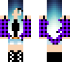 blue haired purple flannel girl 