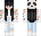 black hair floral girl