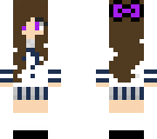 school girl with bow