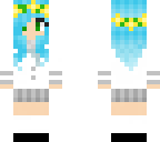 flowery blue hair school girl