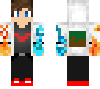 boy with minecraft logo