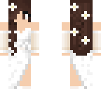 brunette white dress