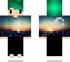 green hair sunset