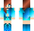 redish brown blue hair girl