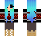 blue haired demon girl