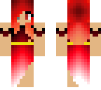 demon in red shaded dress