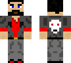 red and grey with skull