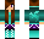 dragon girl teal and  purple