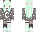 cute chibi mint bear girl