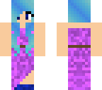 blue hair and prom dress