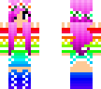 rainbow pink hair girl