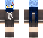 blue haired school girl