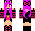 cute pink neon cat girl