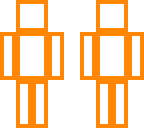 white with orange outline