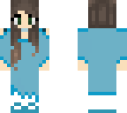blue dress green eyes brown hair