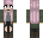 green coat girl with pink hair