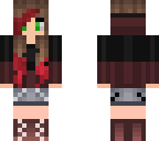 red hoodie with red hair tips