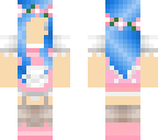 minecraft maids outfit with blue hair