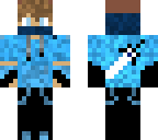 blue man with sword