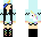 unicorn girl with black hair and blue highlights