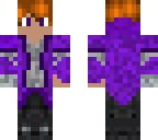 redheaded purple trench coat