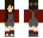 overalls with bow and red shirt