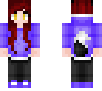 black wolf girl with red hair