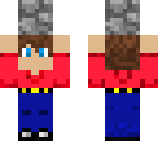 boy holding cobblestone