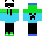 green and blue cool panda