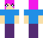purple hair girl clothed