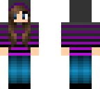 purple striped hoodie girl